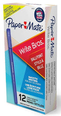Paper Mate Write Bros Ballpoint Pens 1.0 mm Medium Blue Cj. 12