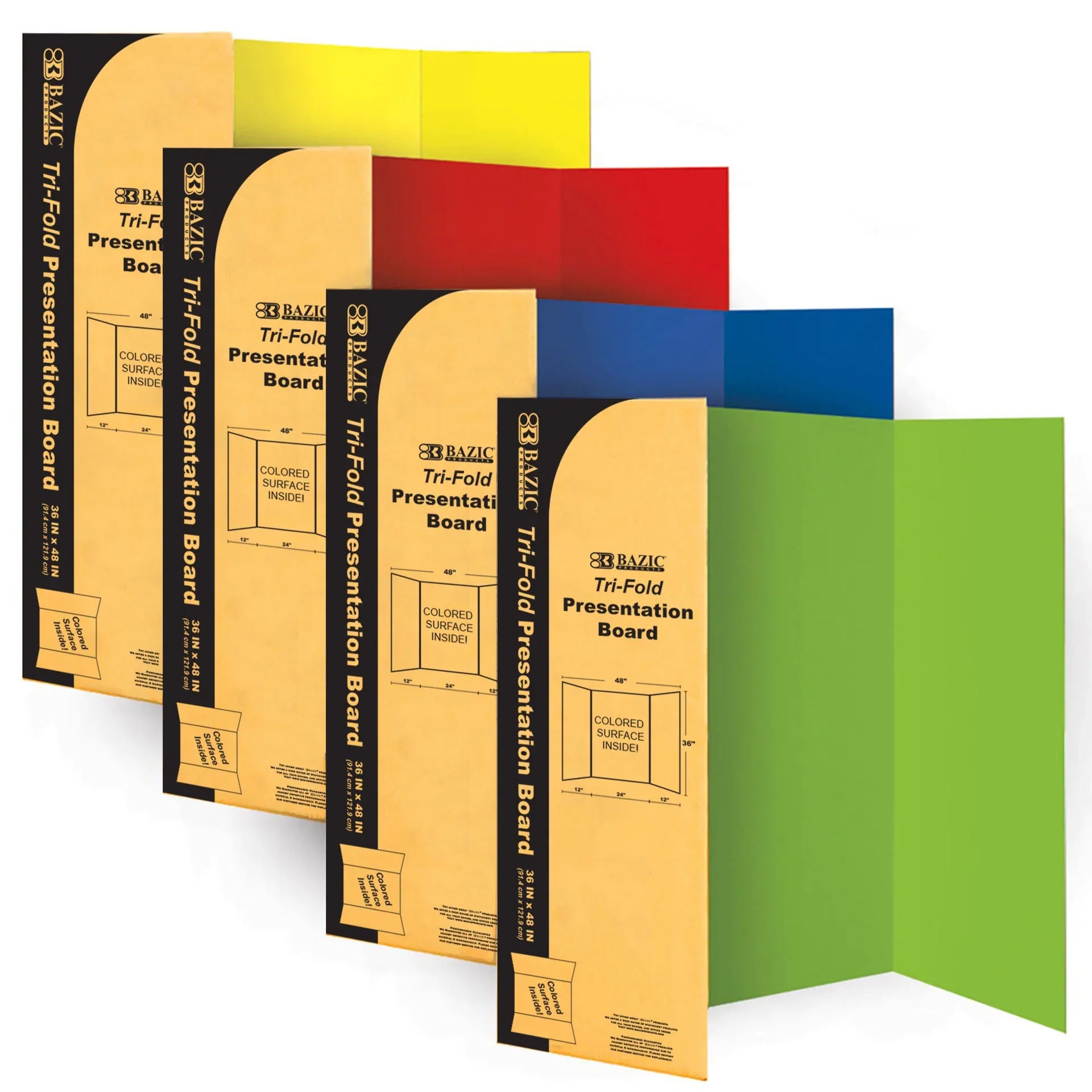 TRI-FOLD PRESENTATION BOARD ASSTD COLOR 36" X 48"