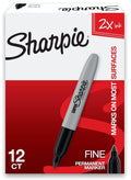 Sharpie Super Permanent Markers Fine Point Black Cj. 12