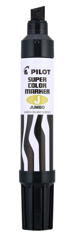 Super Color Jumbo Refillable Permanent Marker Chisel Point Extra-Broad Point Black