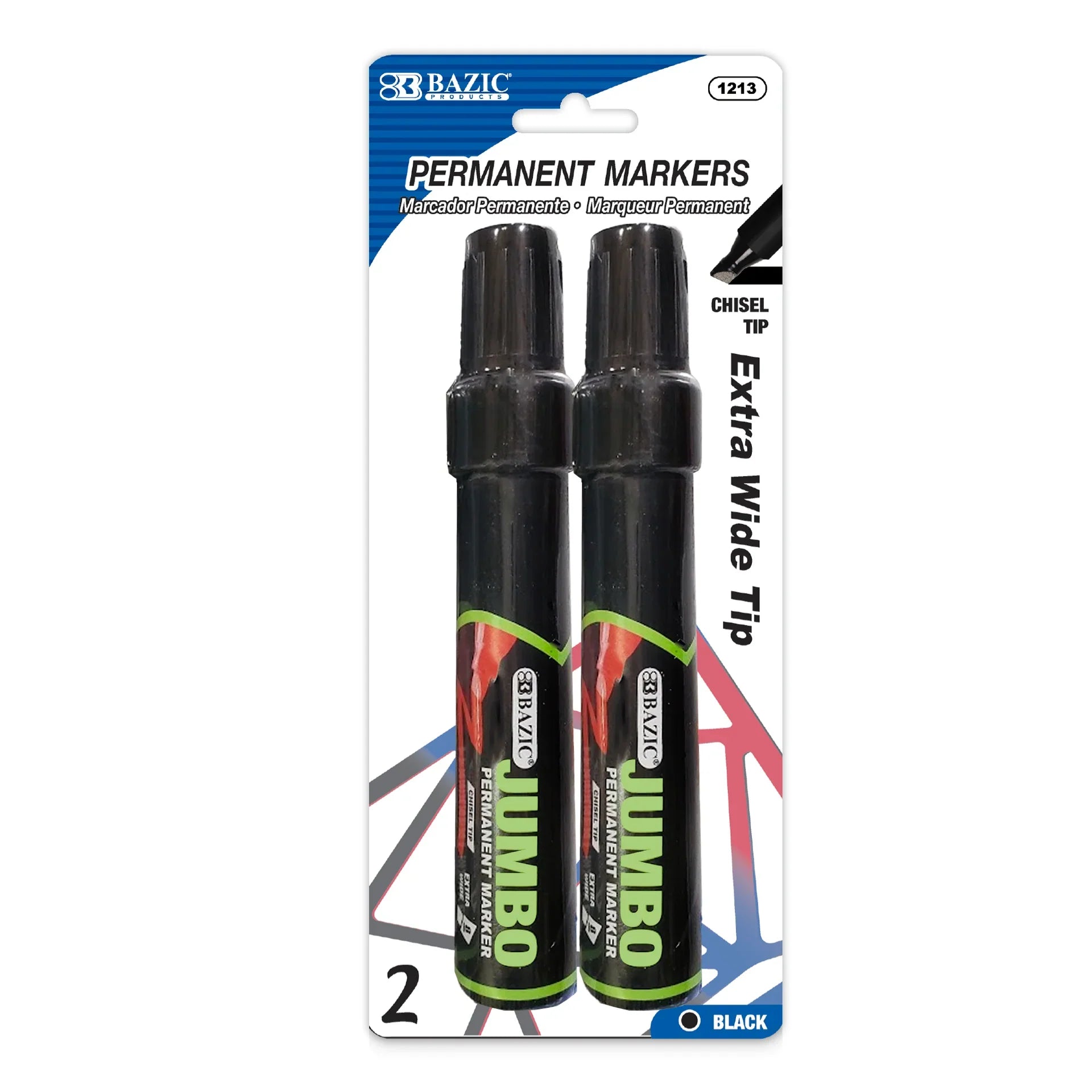8mm Jumbo Chisel Tip | Permanent Markers | 2pqt