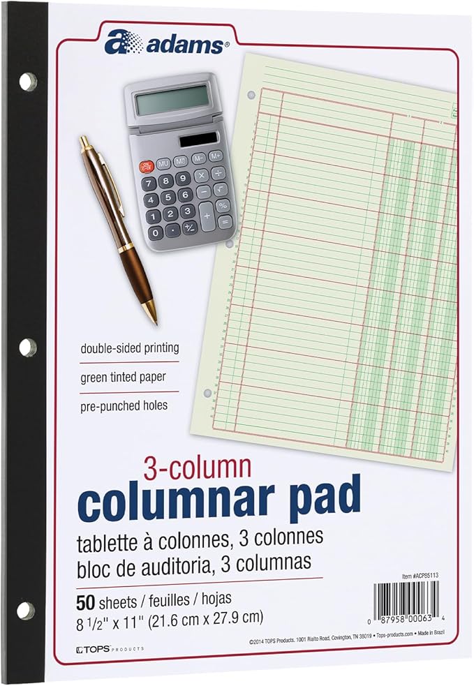 Columnar Analysis Pad | 3 Column | 8 1/2 X 11