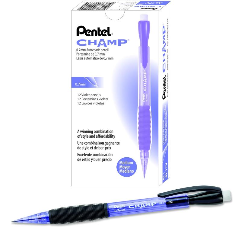 Champ Mechanical Pencil 0.7mm Violet Barrels Cj. 12