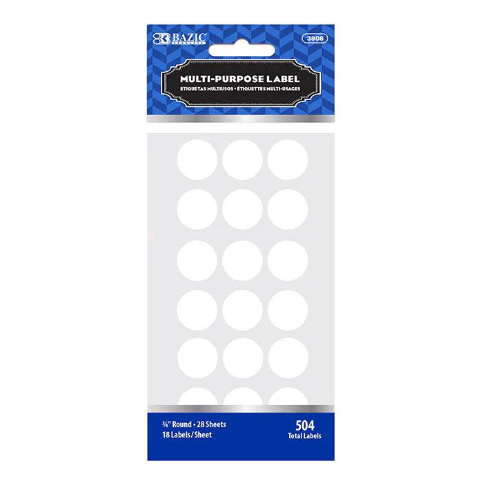 WHITE LABEL 3/4" ROUND 504 PACK