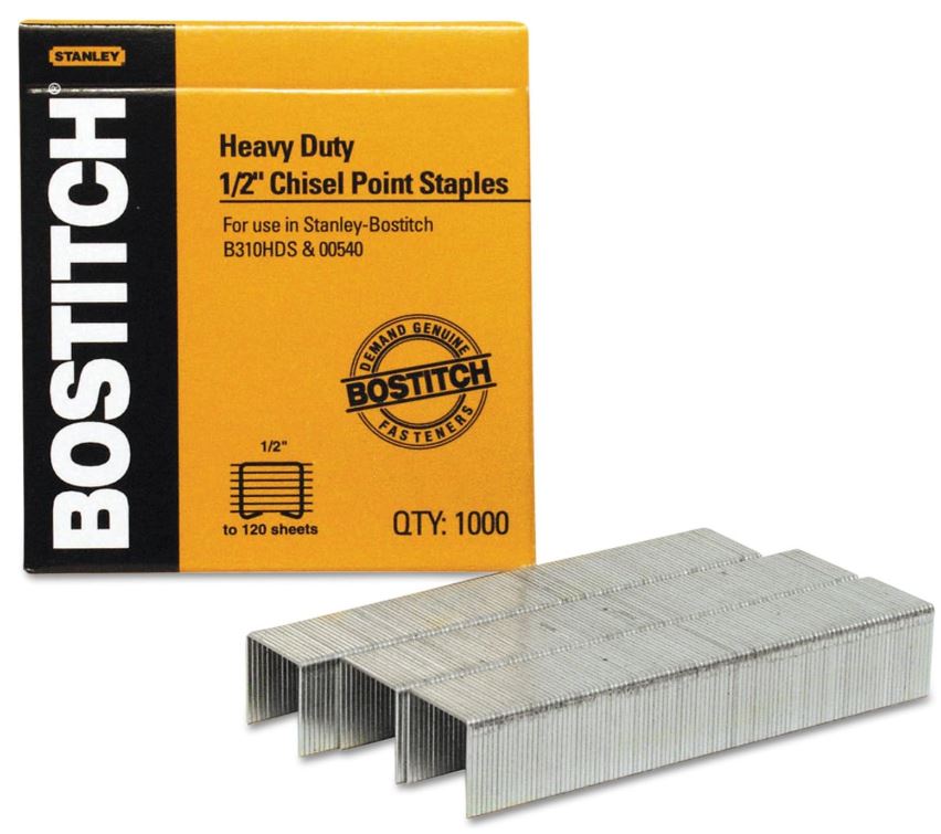 Bostitch 1/2" Heavy Duty Premium Staples Cj. 1000