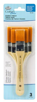 Golden Taklon Large Area Flat Brush Set Pkg. 3