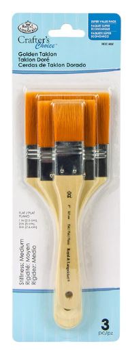 Golden Taklon Large Area Flat Brush Set Pkg. 3