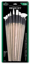 White Taklon Variety Brush Set Pkg. 12