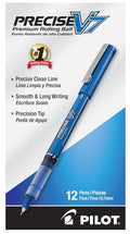 Precise V7 Rolling Ball Stick Pens 0.7 mm Fine Point Blue Ink CJ. 12