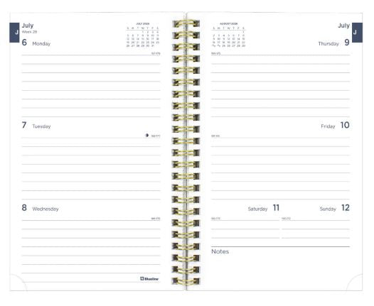 Academic Weekly Planner Floral Blue