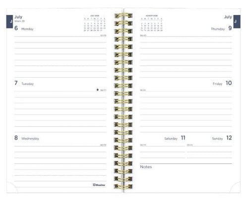 Academic Weekly Planner Floral Blue