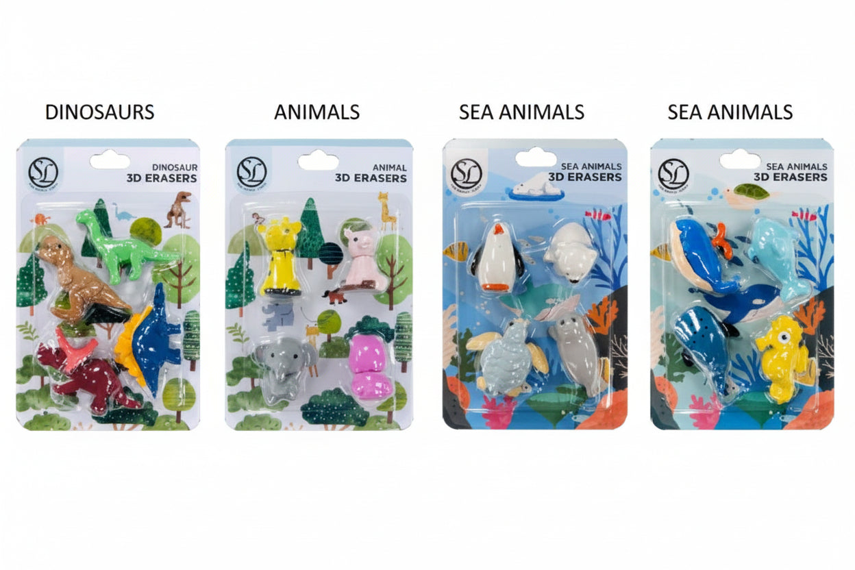 BOYS ASST 3D ERASERS PACKS