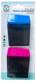 2CT TRAPEZOID PENCIL SHARPENER W/2 SIZE HOLE ASST