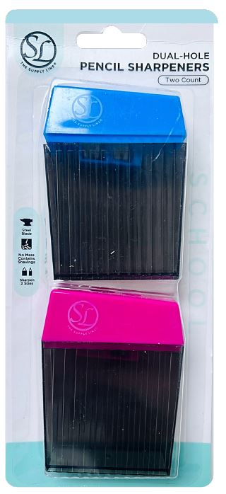 2CT TRAPEZOID PENCIL SHARPENER W/2 SIZE HOLE ASST