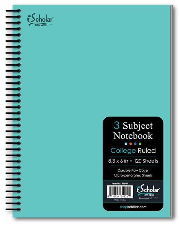 Xpression 3 Subject Poly Notebook 8.3″ x 6″ Wirebound 120 Sheet