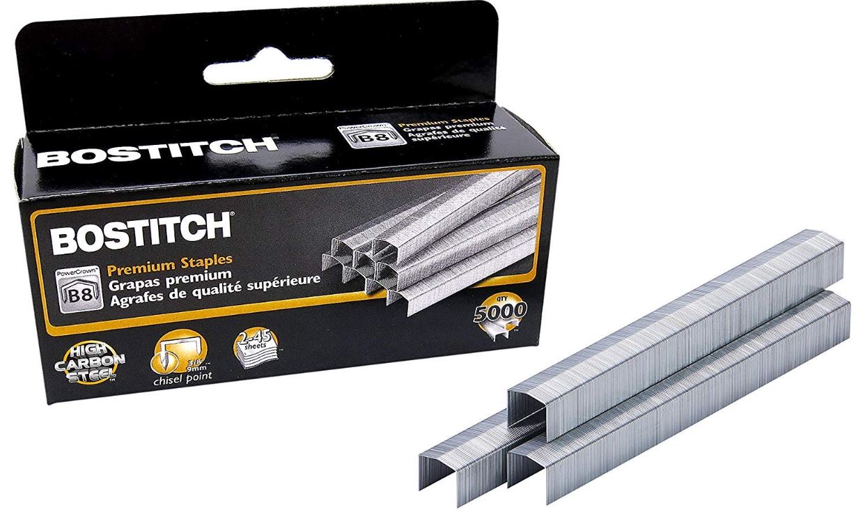 Bostitch 3/8" B8 PowerCrown Staples Cj. 5000