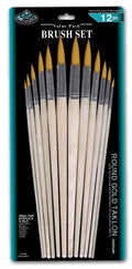Gold Taklon Round Brush Set Pkg. 12
