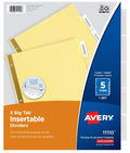 Big Tab Insertable Dividers 5-Tab Set Clear Tabs