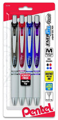 EnerGel Pearl RTX Retractable Liquid Gel Pen 0.7 mm Medium Assorted Color Pkg. 4