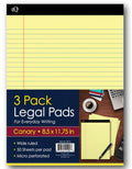 iQ Legal Pad Canary 8.5" x 11.75" 150 Sheets Pkg. 3