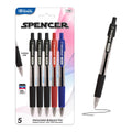 Spencer Asst. Color Retractable Pen w/ Cushion Grip (5/Pack)