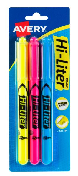 Hi-Liter Pen-Style Highlighters Assorted Color Pkg. 3