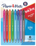 Paper Mate InkJoy 100RT Retractable Ballpoint Pens 1.0 mm Medium Assorted Color Pkg. 8