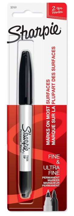 Sharpie Twin Tip Fine Point and Ultra Fine Point Permanent Markers Black