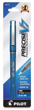 Precise V7 Rolling Ball Stick Pens 0.7 mm Fine Point Blue Ink