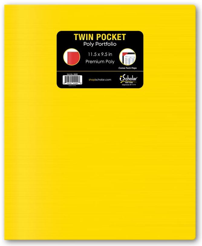 Twin Pocket Poly Portfolio No Hole Punch