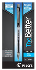Better Retractable Ballpoint Pens Fine Point 0.7 mm Black Ink CJ. 12