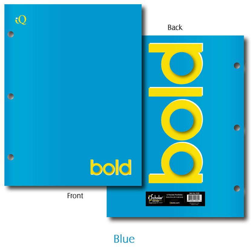 iQ BOLD 4 Pocket Paper Portfolio