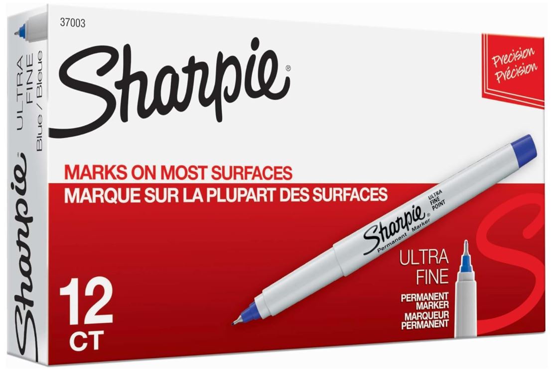Sharpie Permanent Markers Ultra Fine Tip Blue Cj. 12