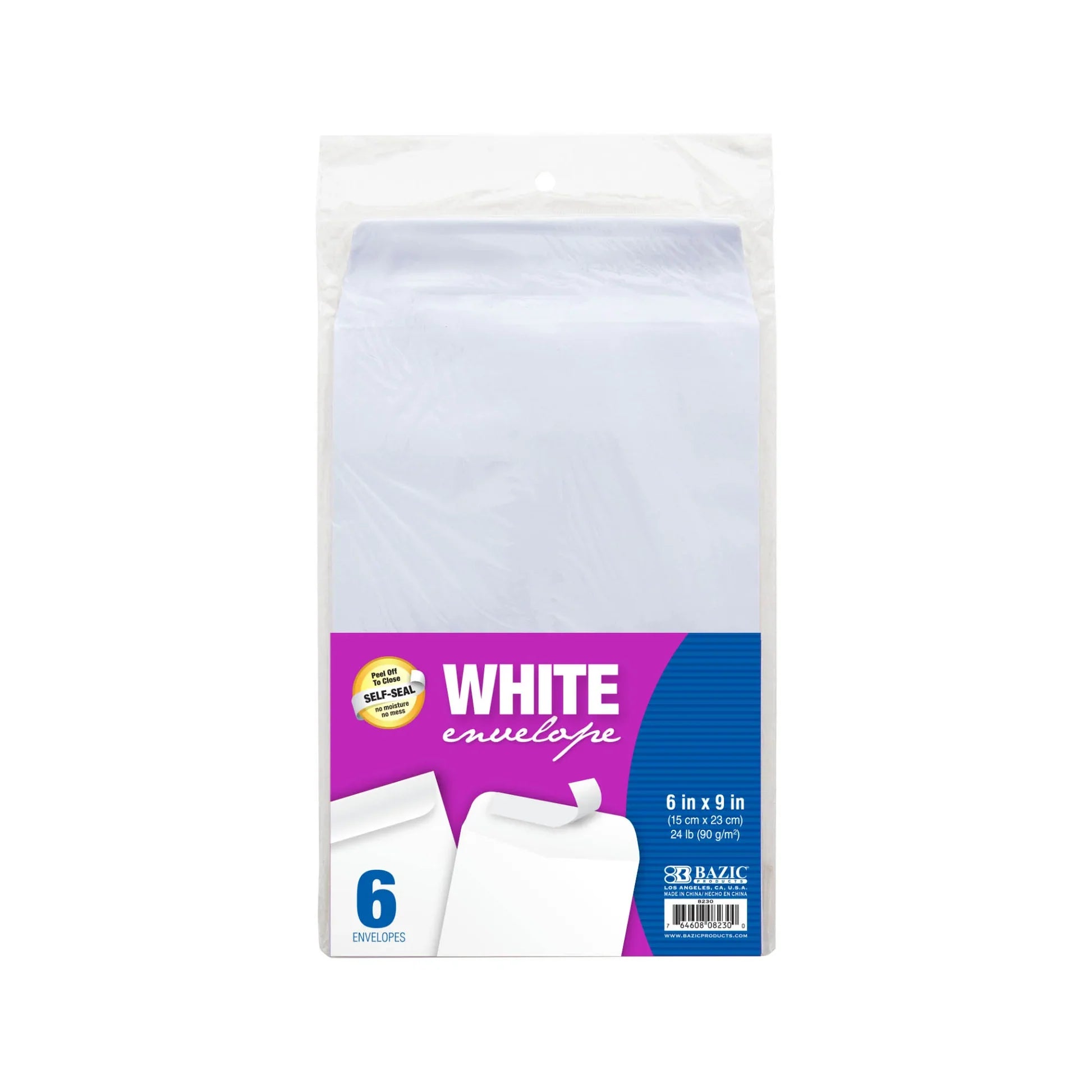 SELF SEAL WHITE ENVELOPE 6" X 9" PQT.6