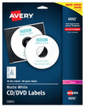 CD/DVD Labels Matte White Laser Printers Pkg. 30