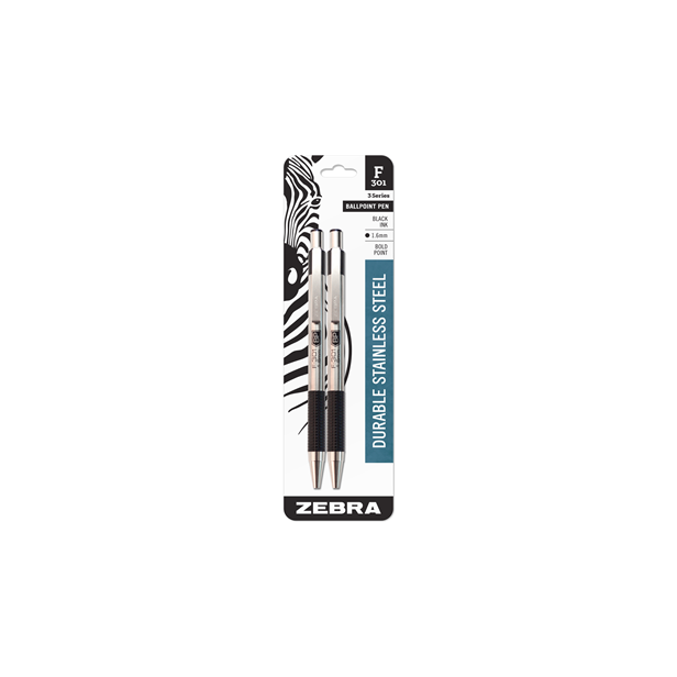 F-301 BALL POINT PEN 2 PK BLACK
