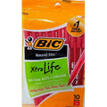 ROUND STIC XTRA LIFE BALLPOINT MED PEN RED PQ.10