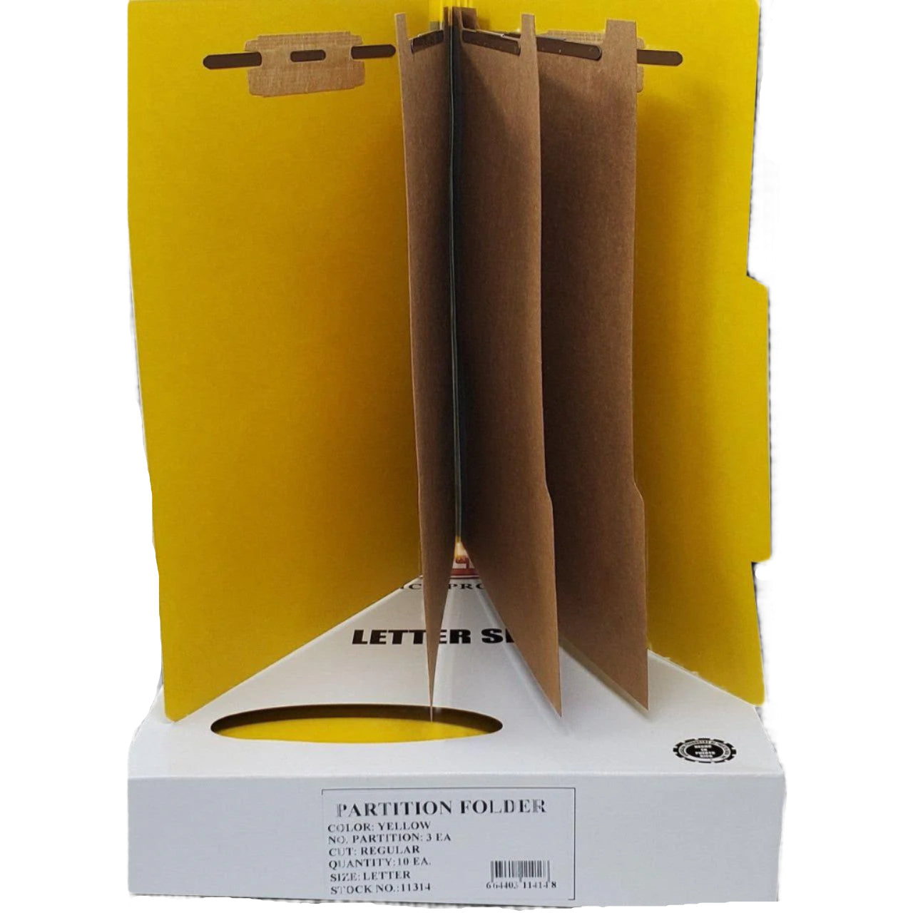 File Folder | 3 Partition | Yellow | Letter | Box/10