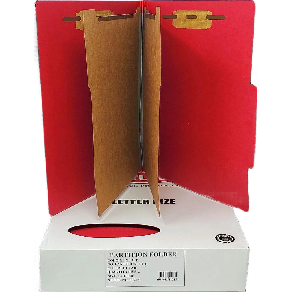 File Folder | 2 Partition | Ex. Red | Letter | Box/15