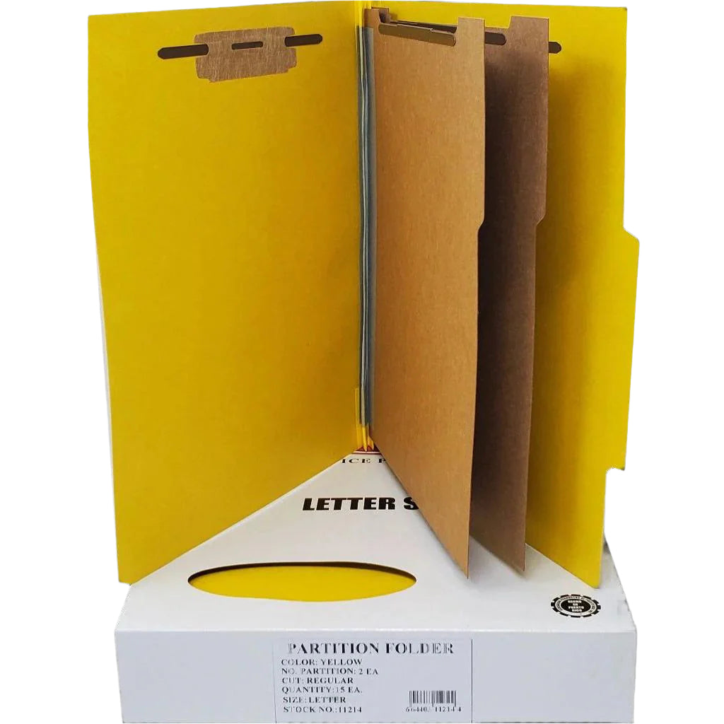 File Folder | 2 Partition | Yellow | Letter | Box/15