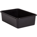 BLACK LARGE PLASTIC STORAGE BIN