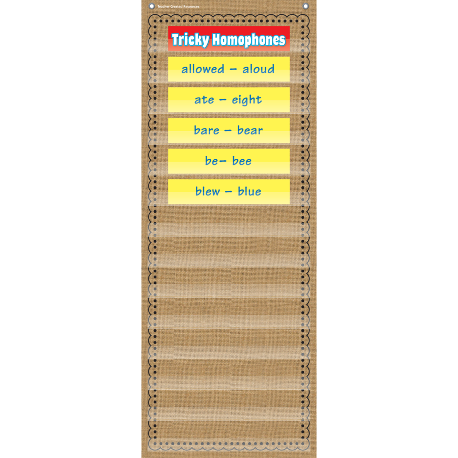 BURLAP 14 POCKET CHART