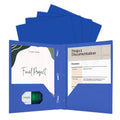 BAZIC Blue Color 2-Pockets Poly Portfolio w/ 3 Prongs