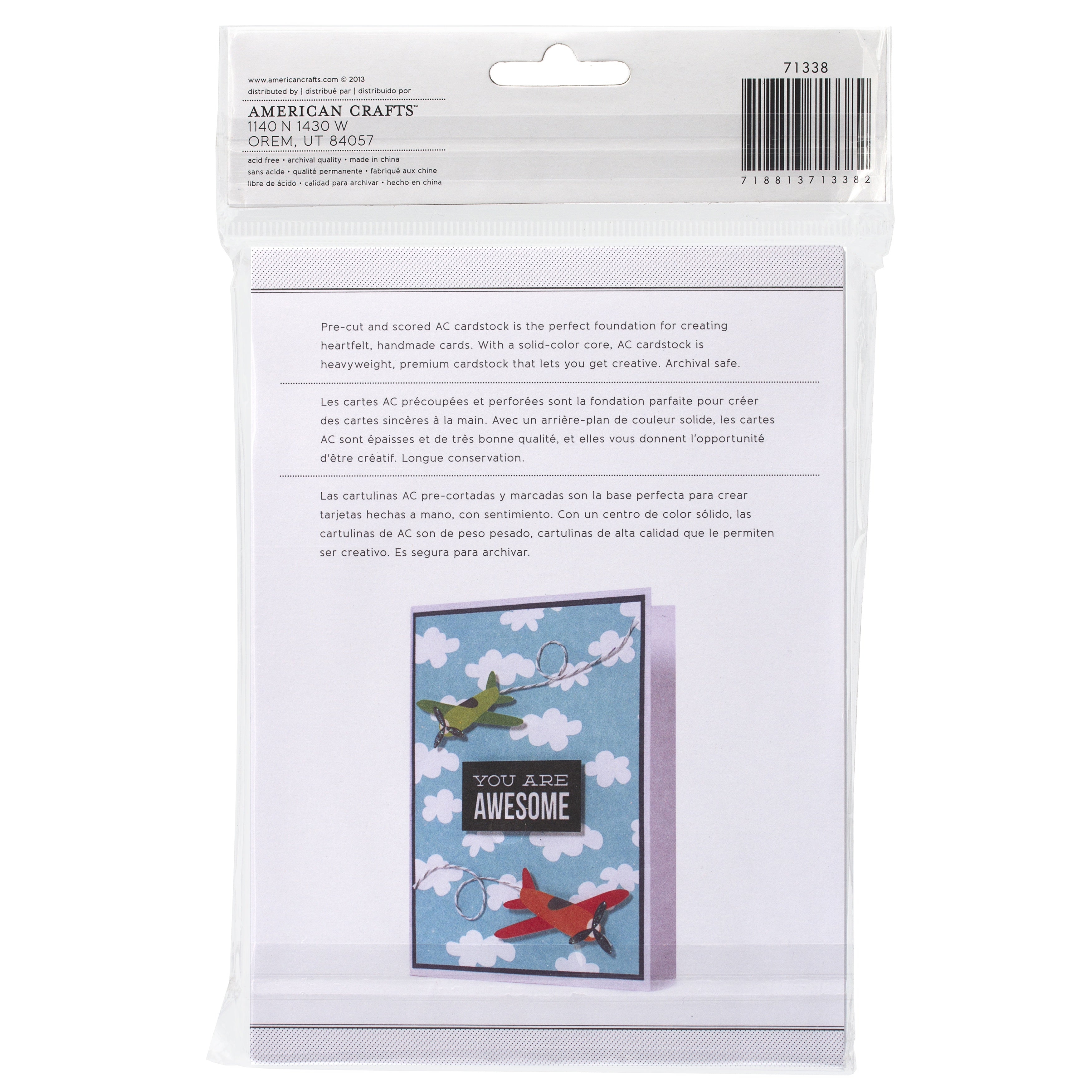 American Crafts A7 Cards | W/Envelopes | 5.25"X7.25" | 12/Pkg
