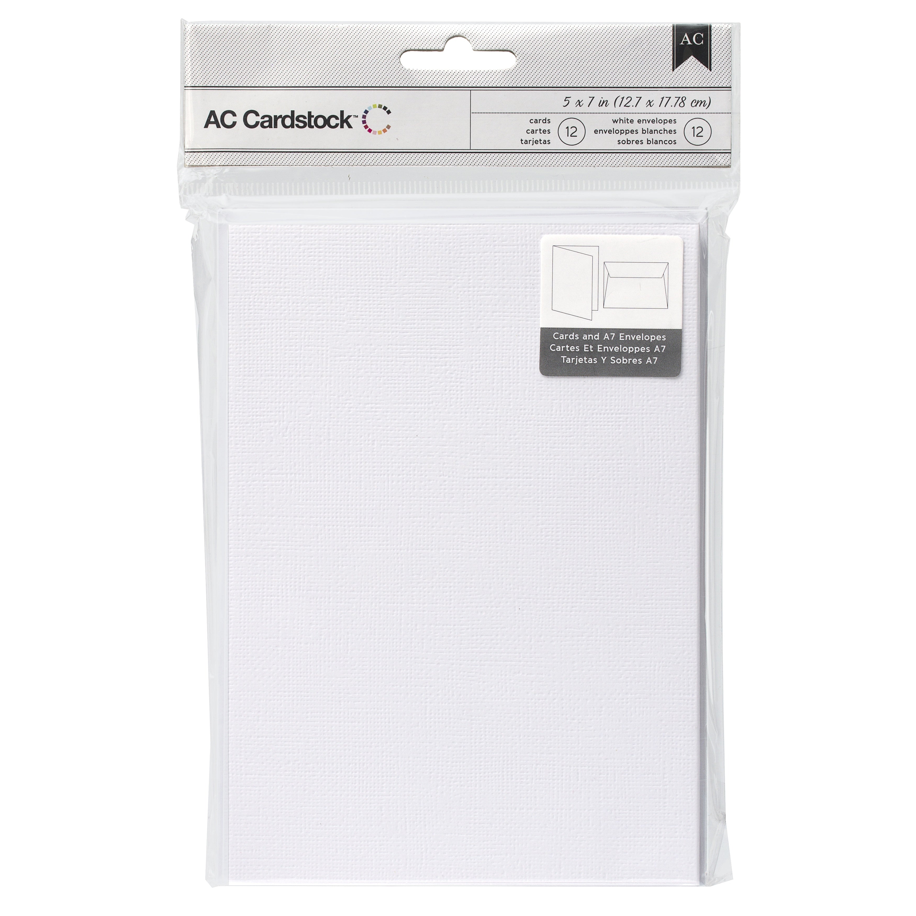 American Crafts A7 Cards | W/Envelopes | 5.25"X7.25" | 12/Pkg