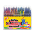 BAZIC 64 ct. Premium Crayons in Plastic Storage Box w/ Sharpener