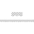 BLACK POLKA DOTS ON WHITE SCALLOPED BORDER