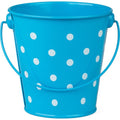AQUA POLKA DOTS BUCKET 4-1/8" WIDE AND 4-1/8" HIGH