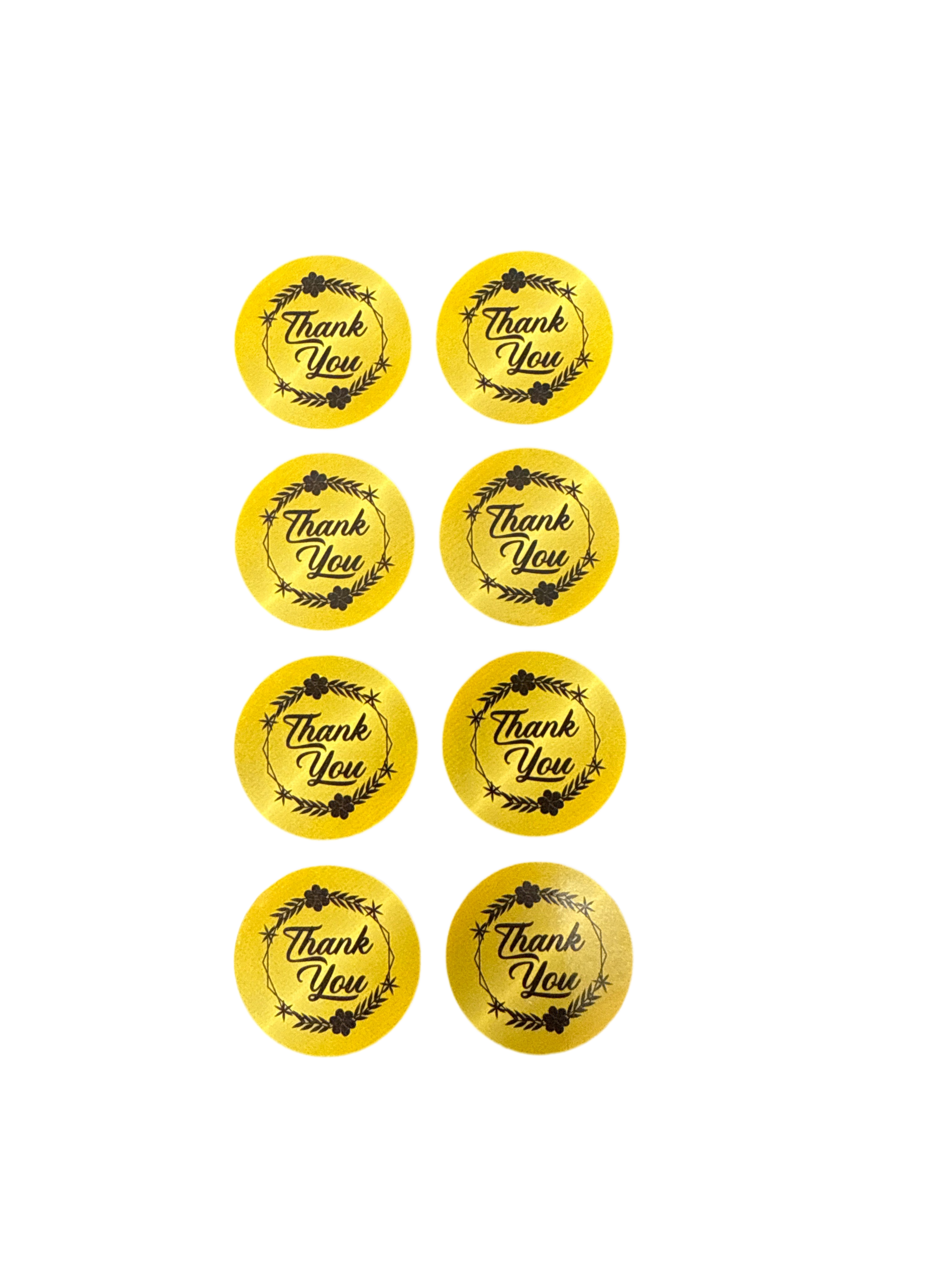 ROUND STICKER (THANK YOU-GOLD) 1IN