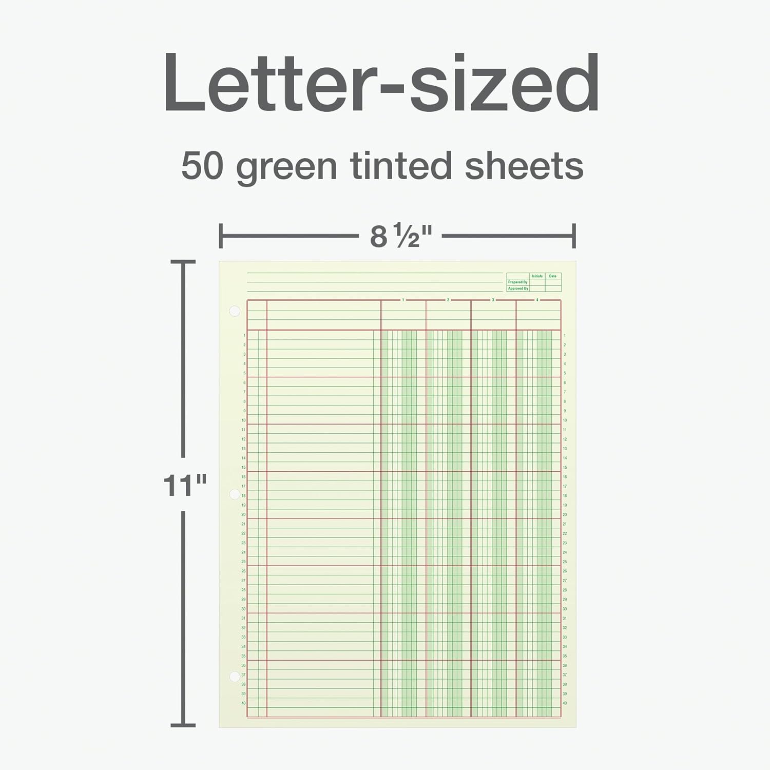 Columnar Analysis Pad | 4 Column Ledger | 8.5" x 11" | 100 Pages